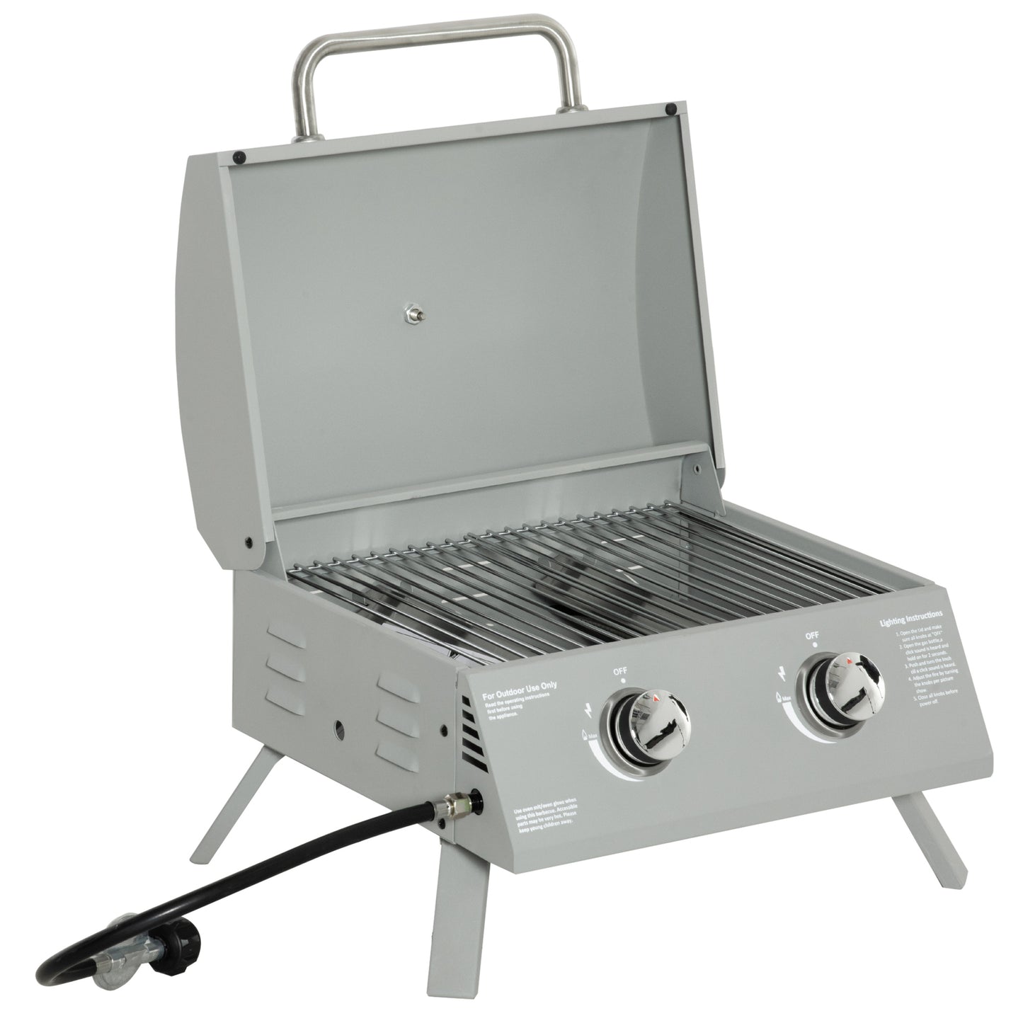 BBQ au propane portable 2 brûleurs pattes pliantes