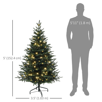Sapin de Noël artificiel pré-éclairé 152 cm — vert