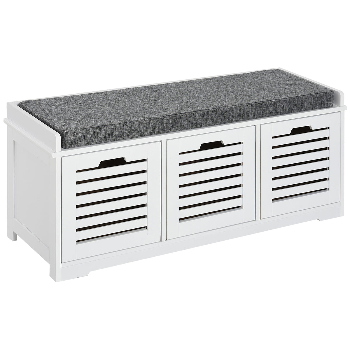 Banc de rangement pour chaussures rembourré avec 3 tiroirs