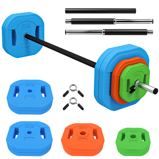 Ensemble d'haltères barre réglables 30 kg — Multicolore
