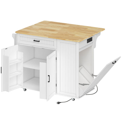 Îlot de cuisine roulant avec station de recharge et abattant