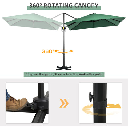 Parasol déporté carré 245 cm rotation 360 degrés