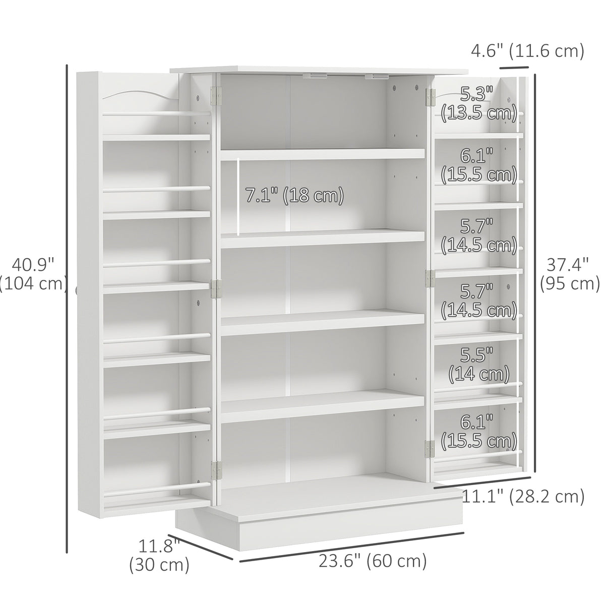 Armoire de cuisine 5 tablettes et 12 porte-épices