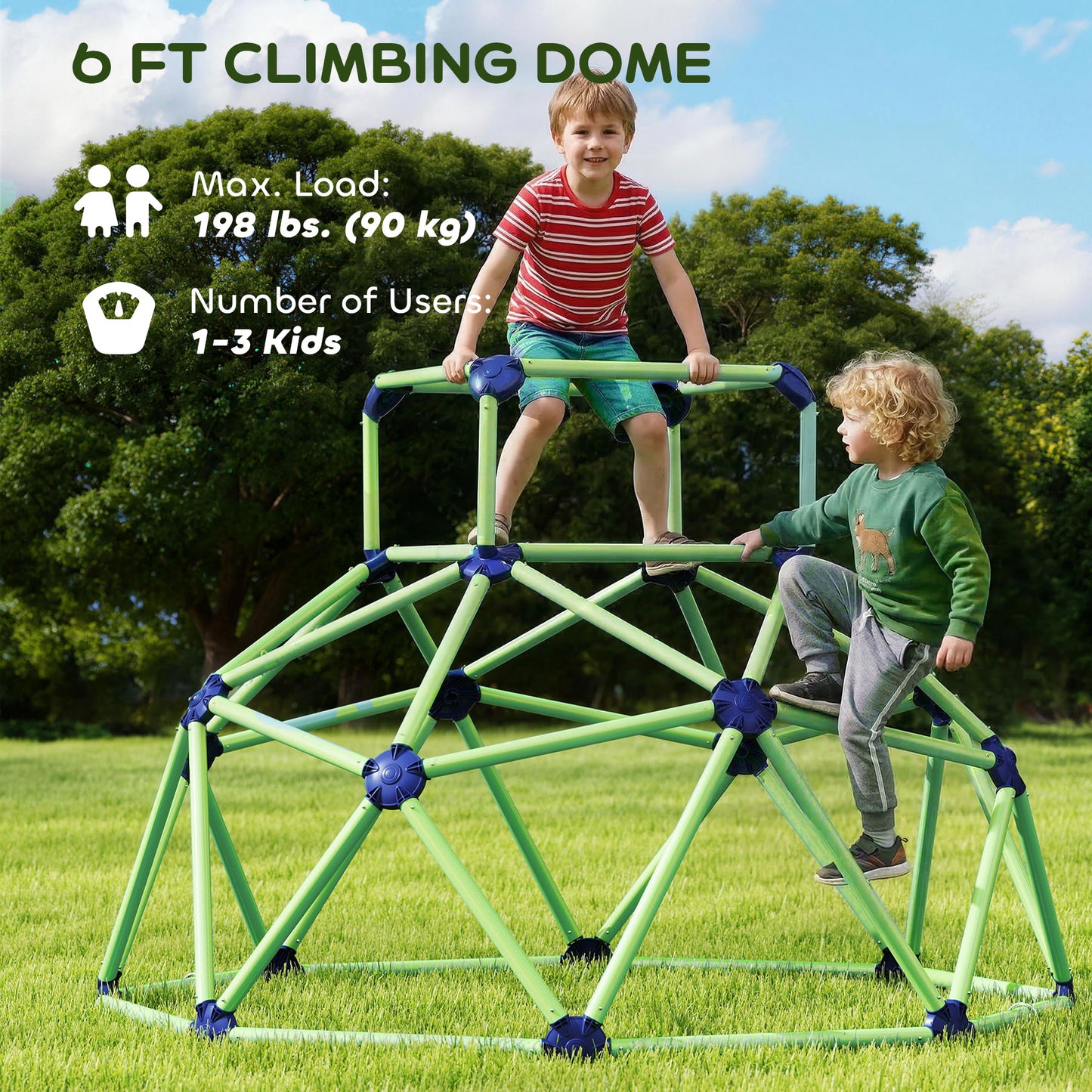 Dôme d'escalade géométrique 183 cm pour enfants