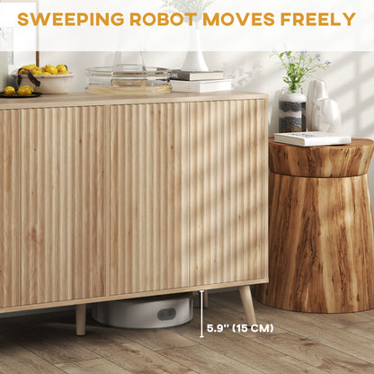 Buffet bahut cannelé moderne avec tablettes ajustables