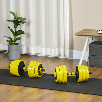 Ensemble haltères et barre ajustables
