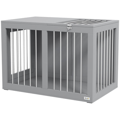 Cage meuble pour chien moyenne taille double porte 80 cm