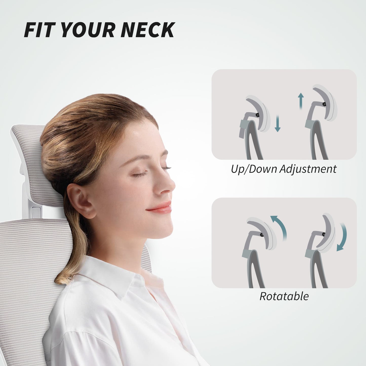 Chaise de bureau ergonomique mesh avec appui-tête ajustable