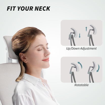 Chaise de bureau ergonomique mesh avec appui-tête ajustable