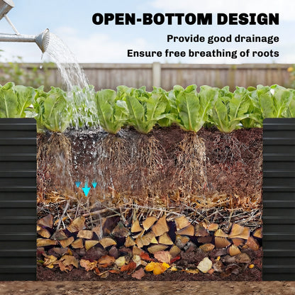 Bac de jardinage surélevé galvanisé extra profond 240x120x60cm