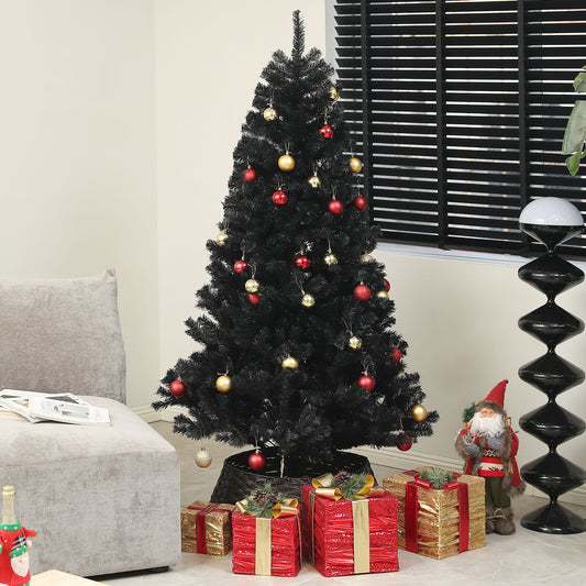 Arbre de Noël artificiel noir effet givré 180 cm