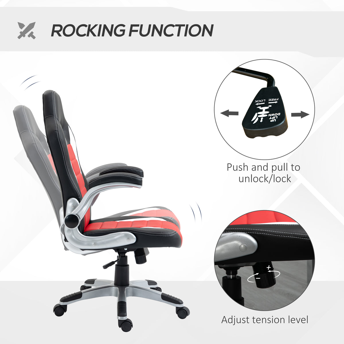 Chaise de bureau ergonomique de style course