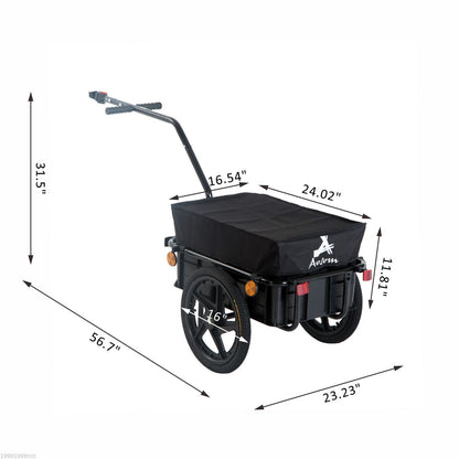 Remorque cargo vélo roues gonflables grande capacité