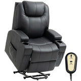 Fauteuil releveur électrique à dossier haut en similicuir