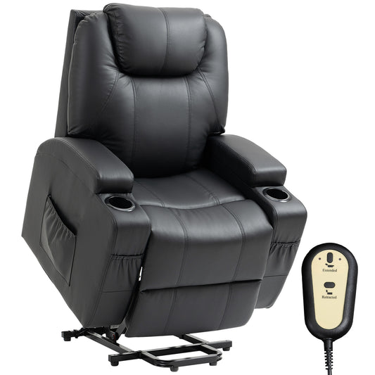 Fauteuil releveur électrique à dossier haut en similicuir