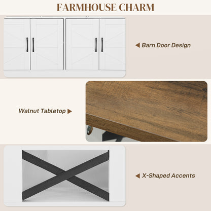 Buffet bahut 4 portes de grange et 3 tiroirs