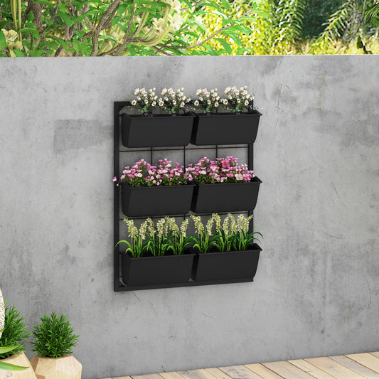 Jardinière murale 3 étages 6 pots