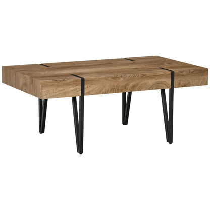 Table à café rustique rectangle pieds épingles
