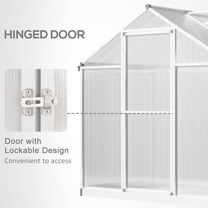 Outsunny Greenhouse 183x189x195cm Polycarbonate Aluminum with Ventilation