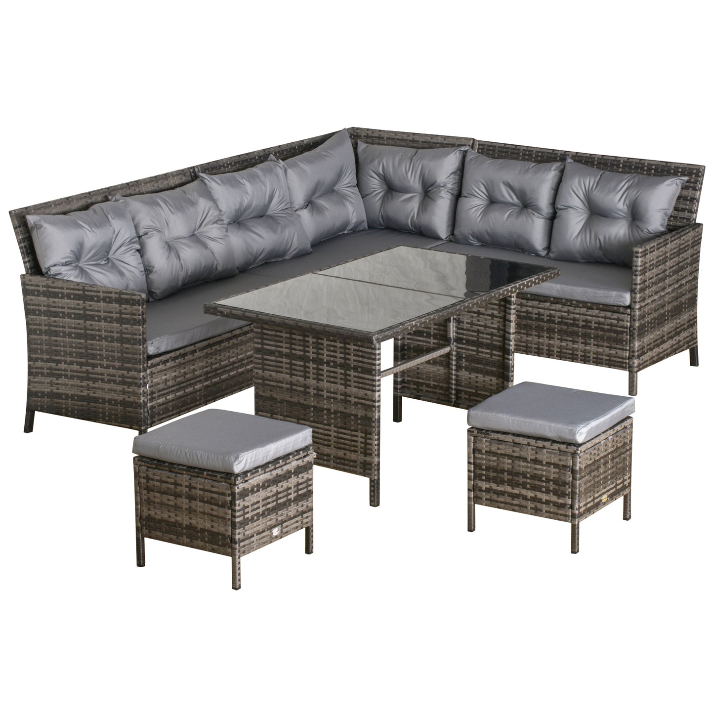 Ensemble de patio sectionnel rotin 6 pièces avec table