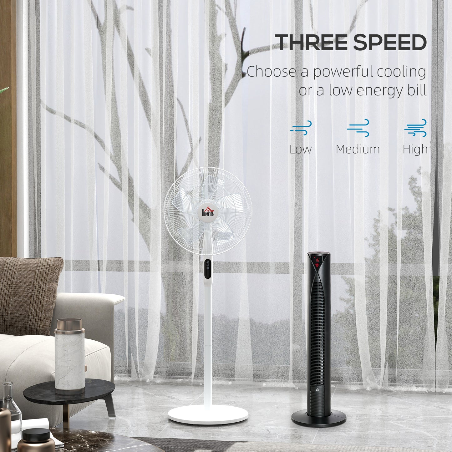 Ensemble ventilateurs tour et sur pied avec télécommande