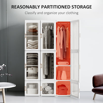 Penderie pliable modulaire avec rangements cubes et tringles