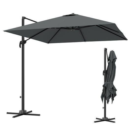 Parasol déporté aluminium 244 cm avec rotation 360°