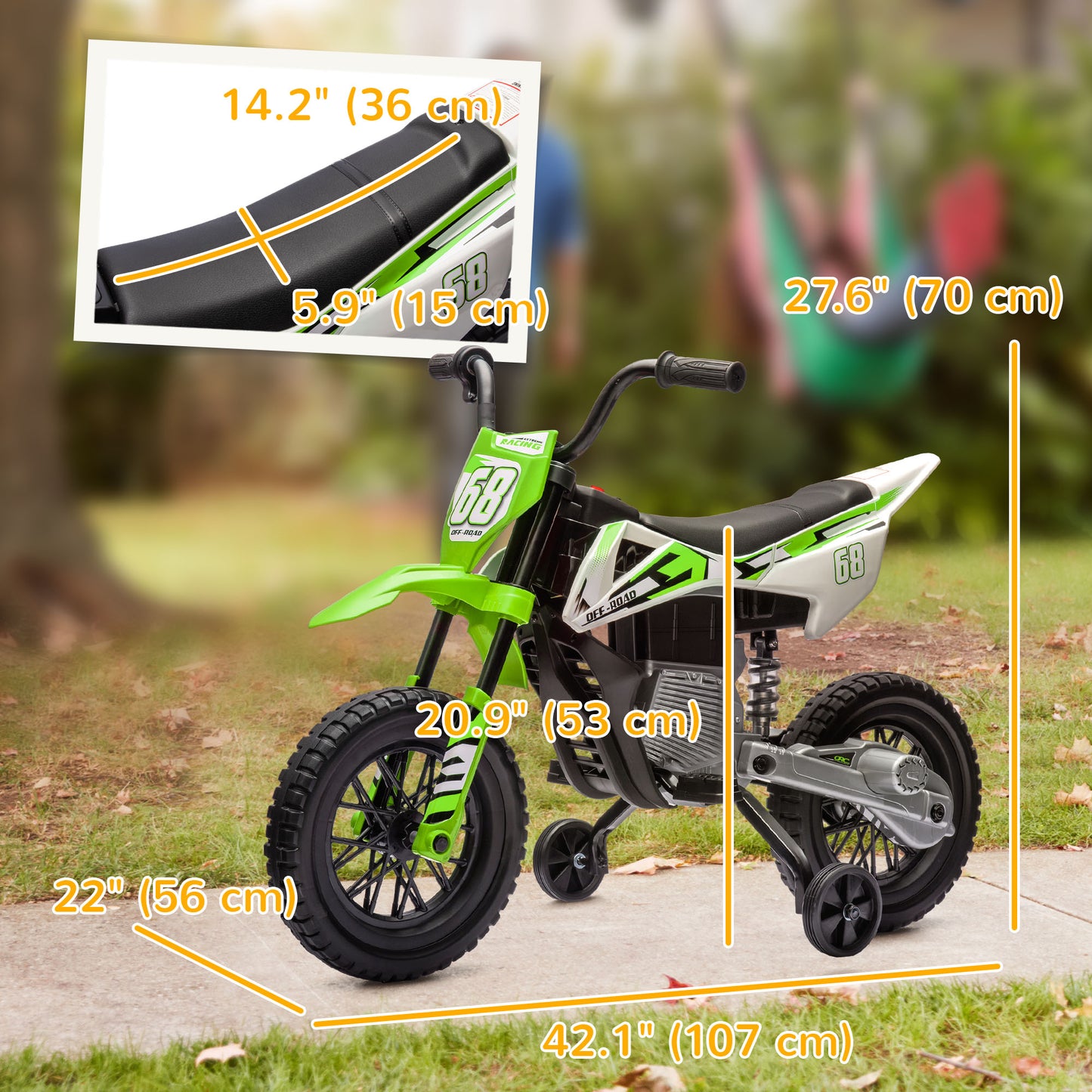 Moto électrique enfant 12V avec roues stabilisatrices