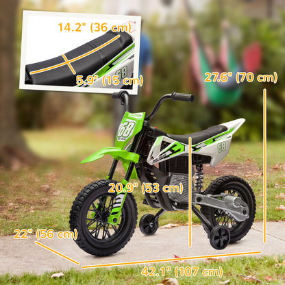 Moto électrique enfant 12V avec roues stabilisatrices