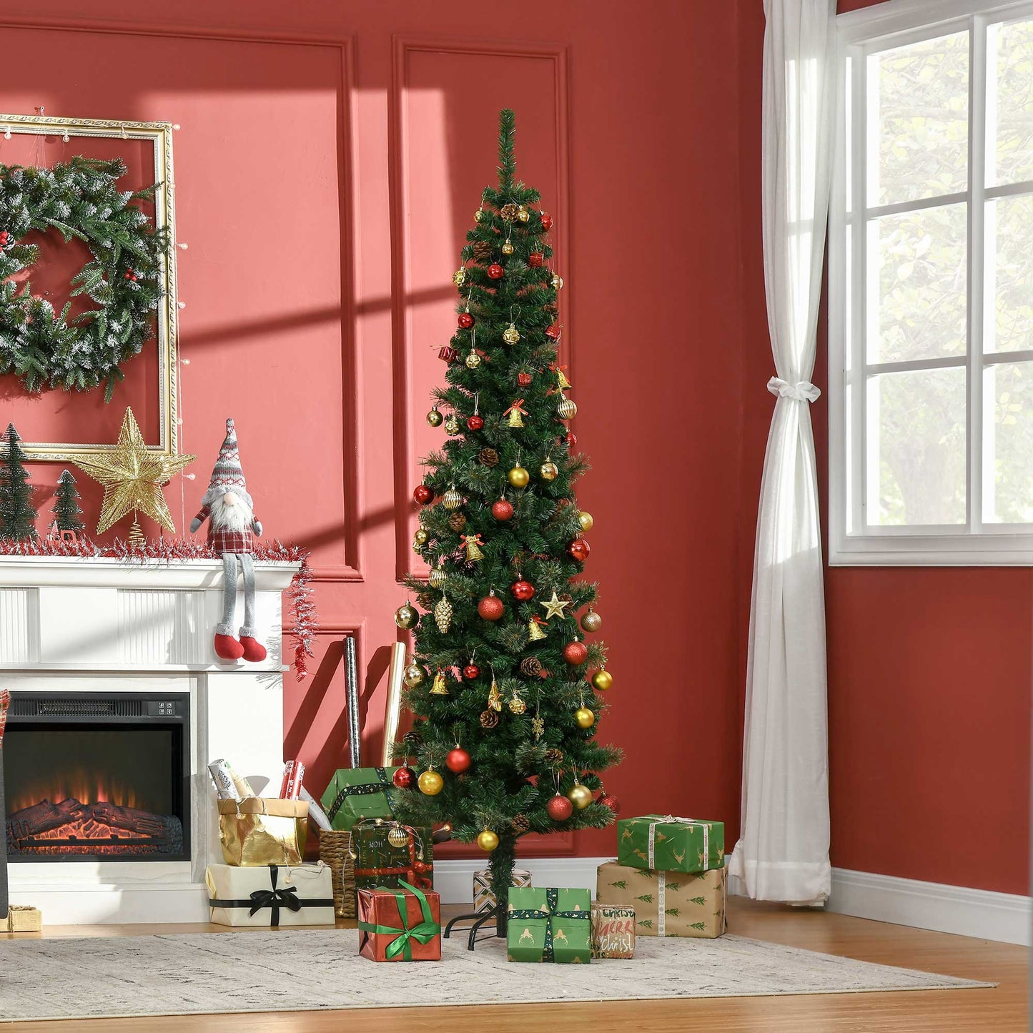 Sapin de Noël crayon artificiel avec pommes de pin