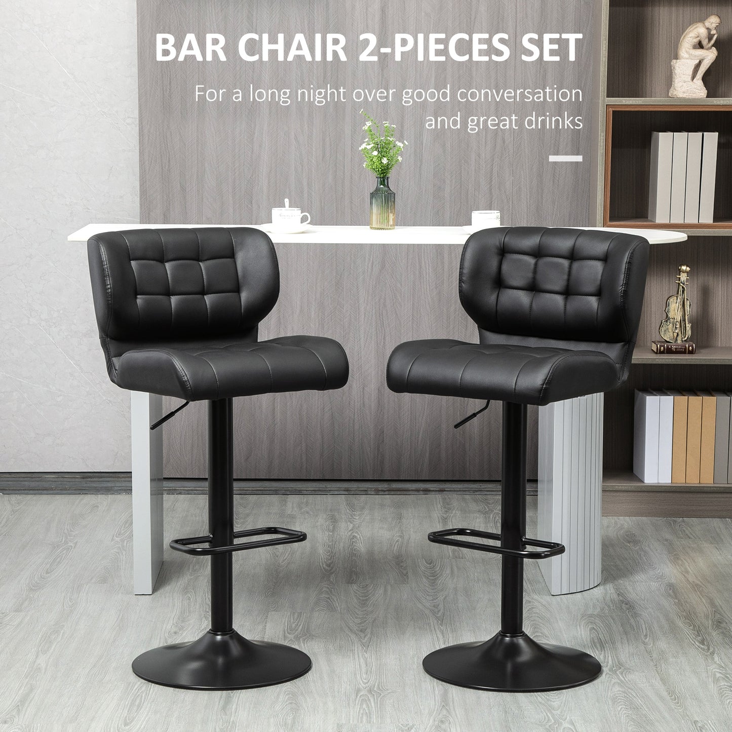 Tabourets de bar pivotants ajustables ensemble de 2