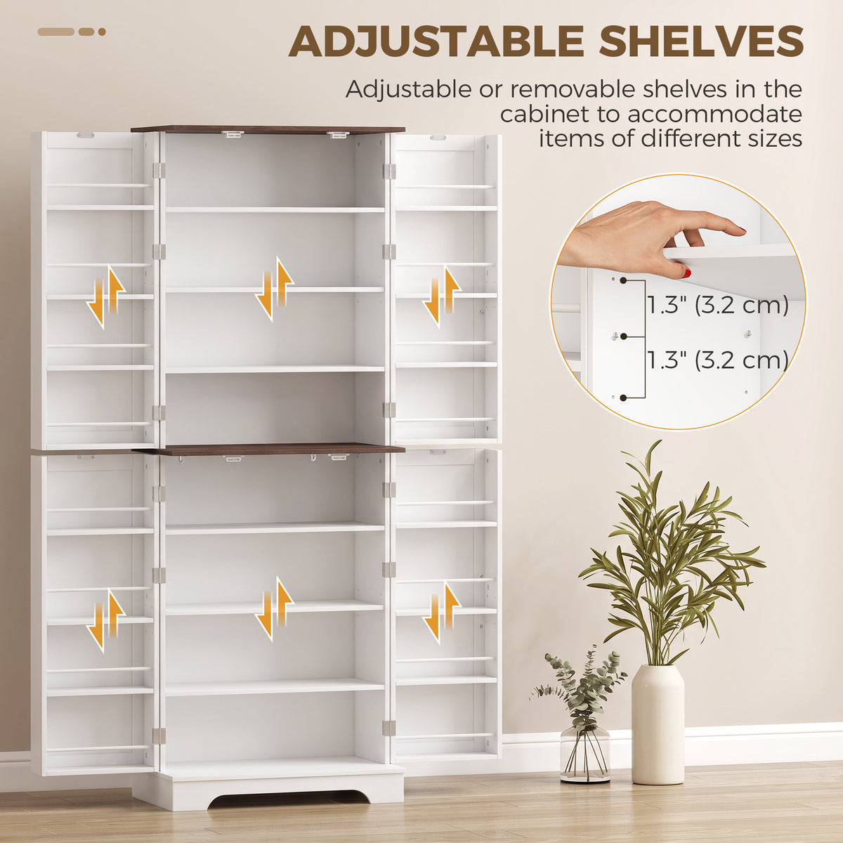 Armoire de cuisine haute de rangement style fermette
