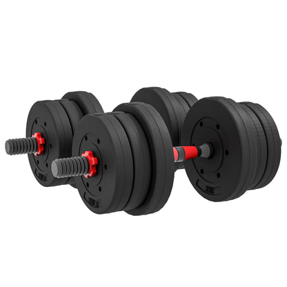 Haltères ajustables 2-en-1 20 kg — noir