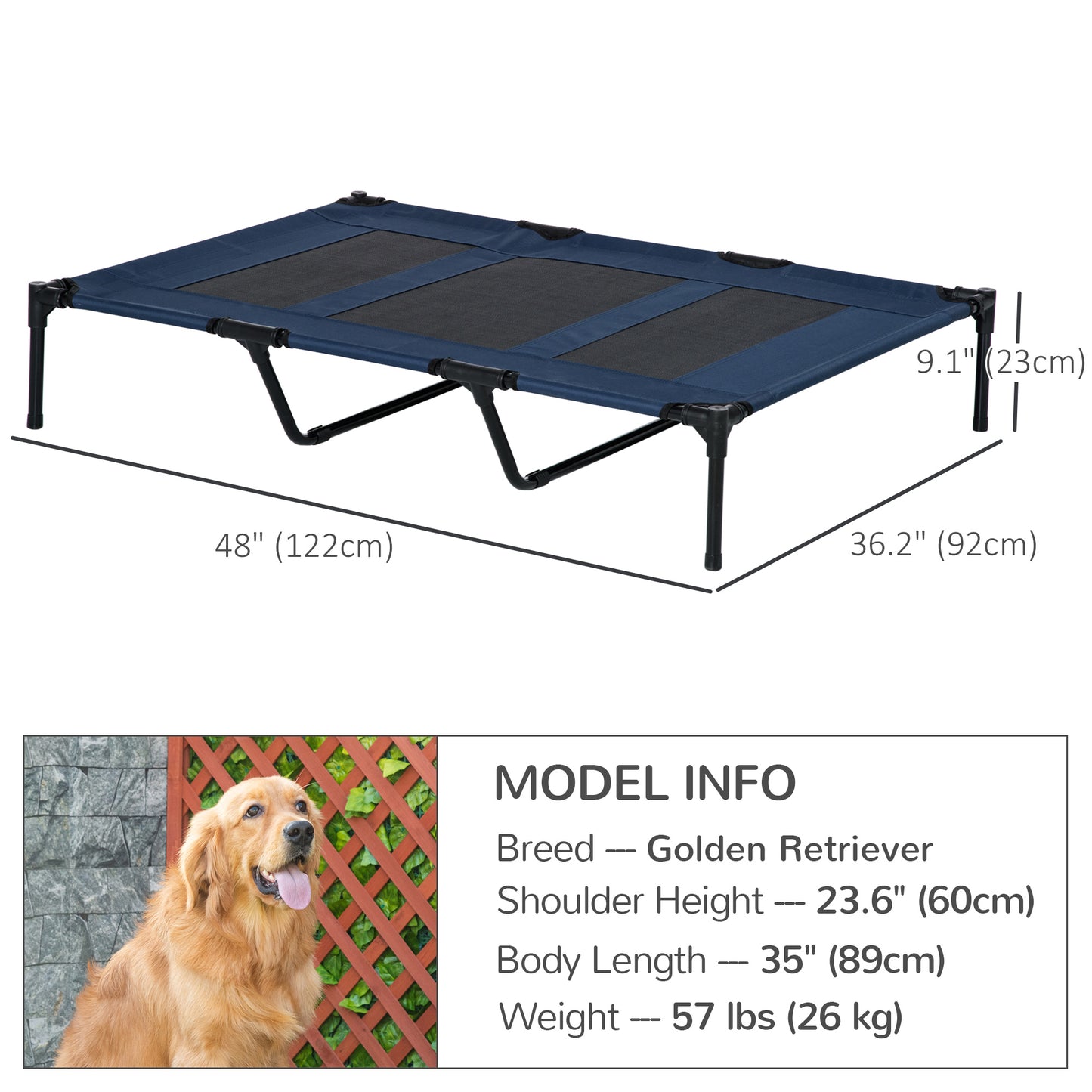 Lit surélevé pour chien grande taille intérieur extérieur