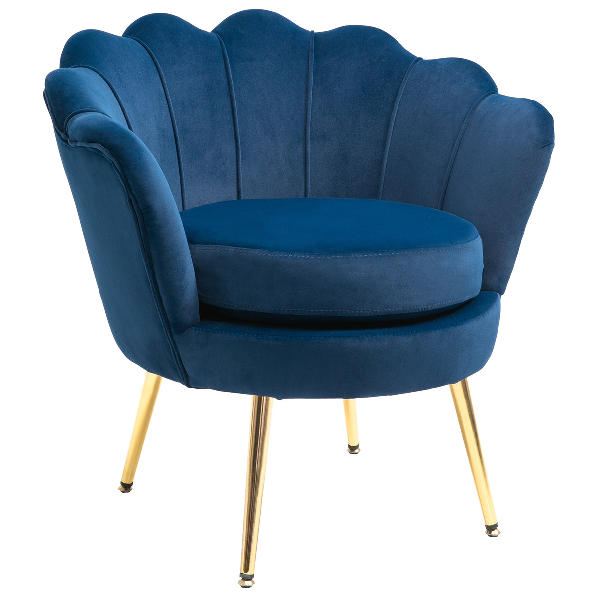 Fauteuil d'appoint en velours pattes métalliques