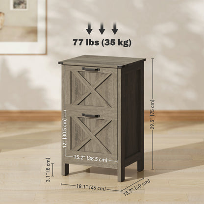 Classeur vertical rustique à 2 tiroirs