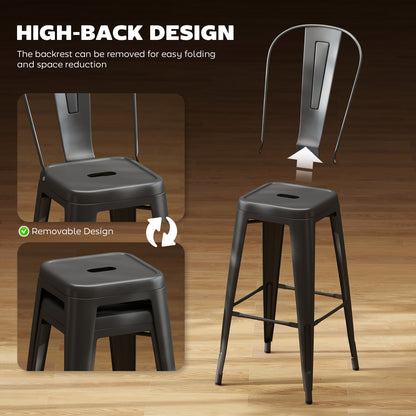 Tabourets de bar industriels 61 cm ensemble de 4