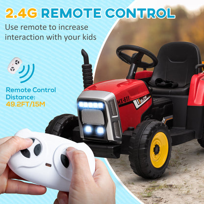 Tracteur électrique 12V pour enfants avec remorque