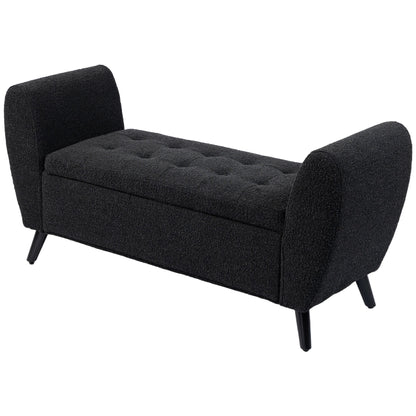 Banc de rangement capitonné moderne avec accoudoirs