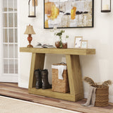 Table console rustique 2 niveaux avec rangement