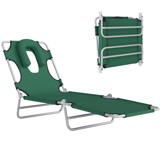 Chaise longue pliante avec trou facial 5 positions