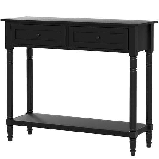 Table console d'entrée avec 2 tiroirs et étagère