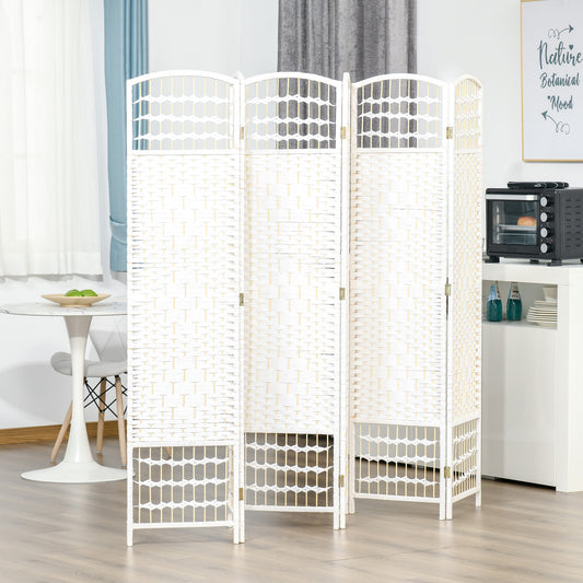 Paravent 6 panneaux pliable en fibre tissée