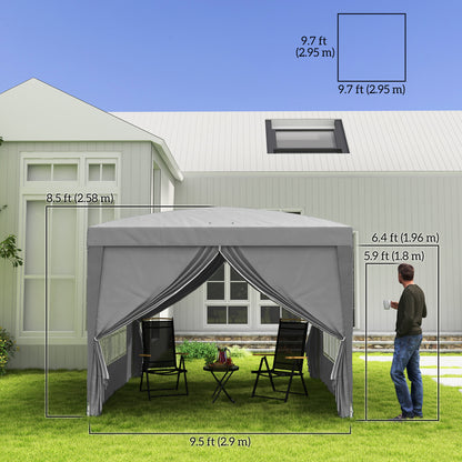 Tente de jardin escamotable 3 x 3 m avec sac de transport