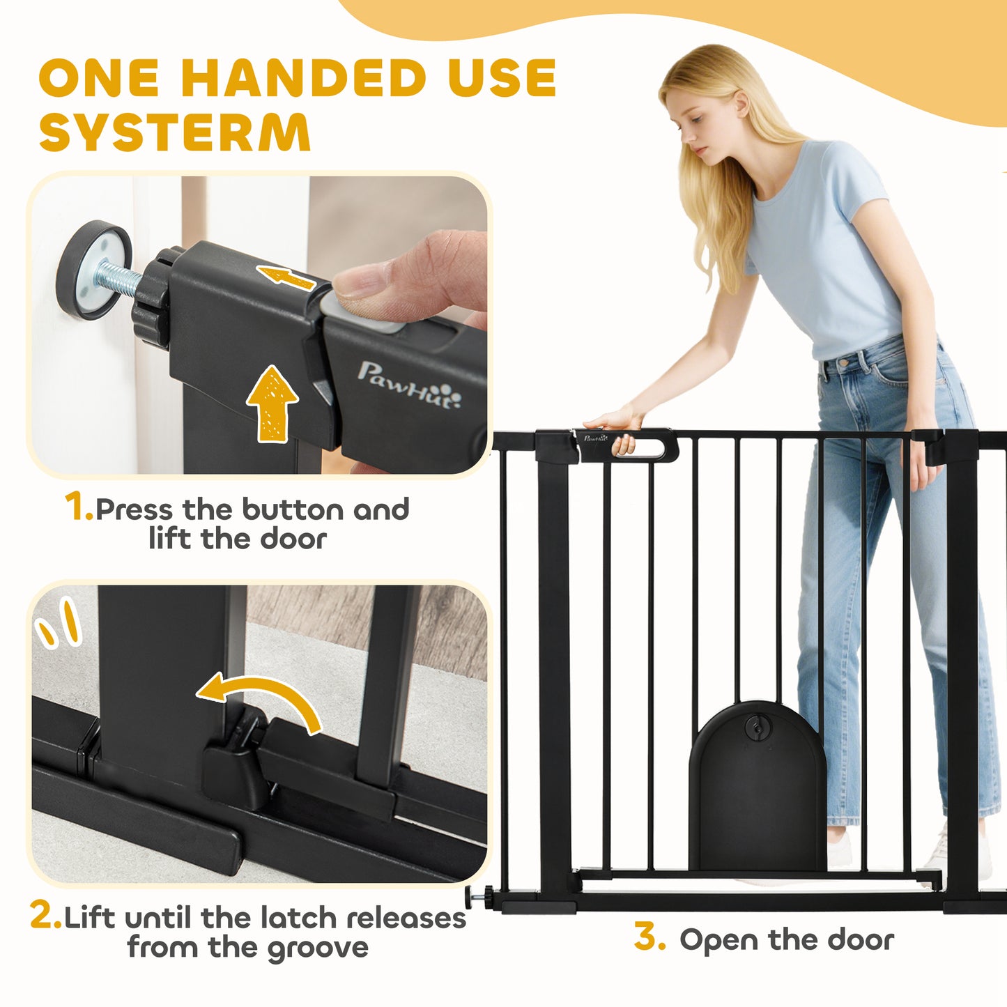 Barrière pour chien extra-large avec petite porte