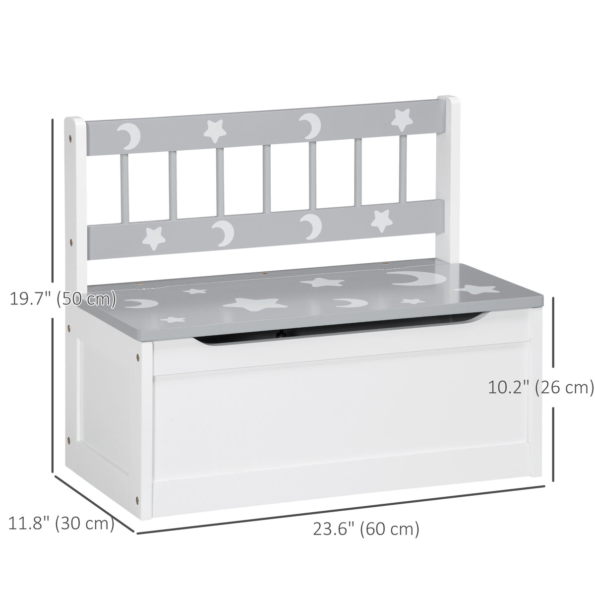 Coffre de rangement jouets avec dossier