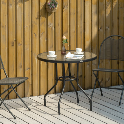 Table de patio ronde 80cm avec trou parasol