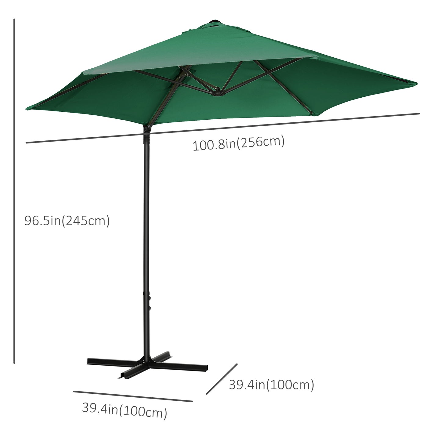 Parasol déporté cantilever 8,5 pieds avec base