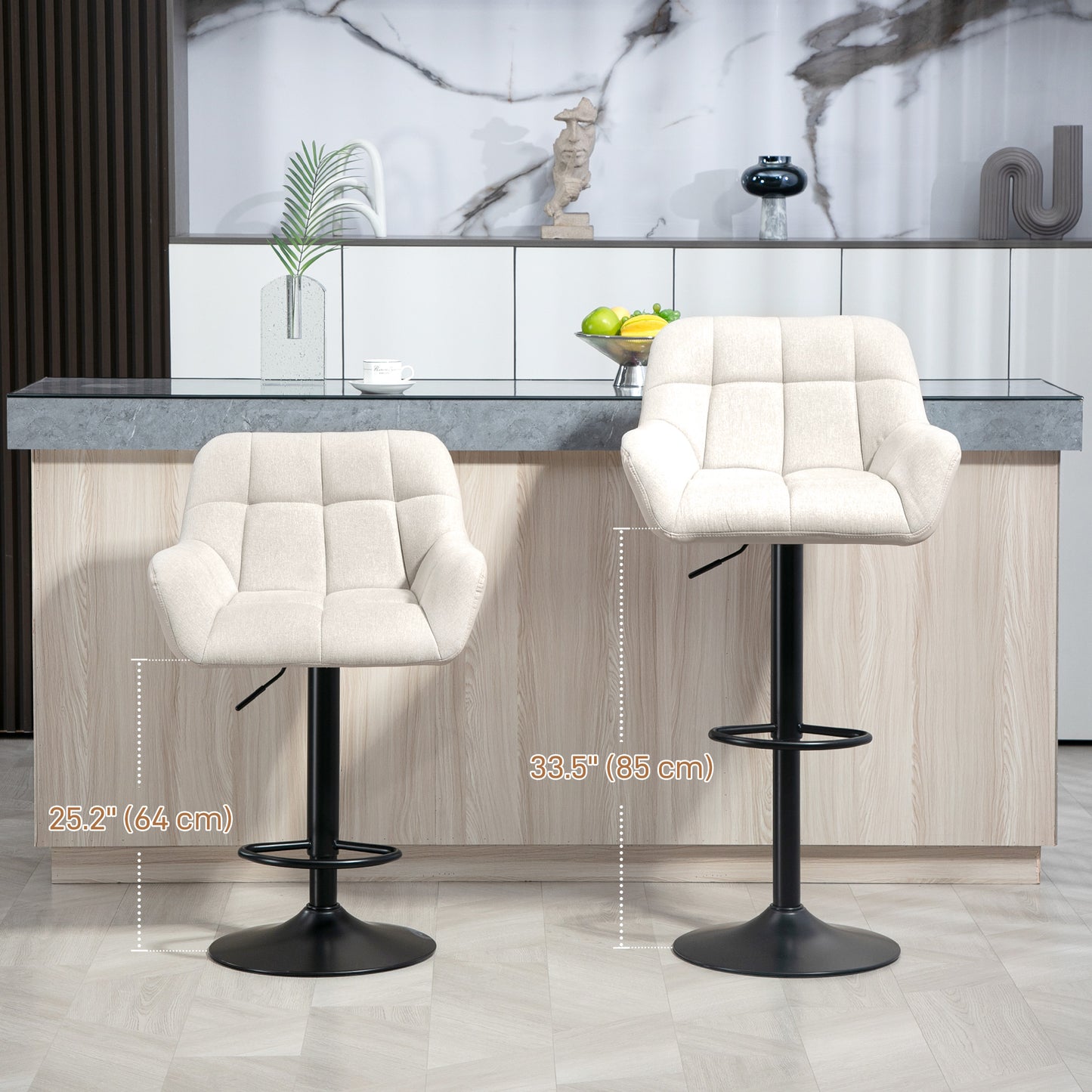 Tabourets de bar pivotants réglables avec appuie-bras et repose-pieds