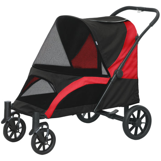 Poussette pliable pour grands chiens avec roues amortissantes